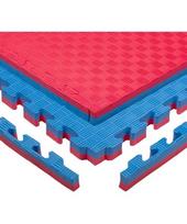 Tatami dėlionės kilimėlis inSPORTline Malmeida 100 x 100 x 4 cm - červeno-modrá, vzor 5 proužků