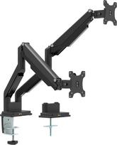 Inline Technology InLine dual monitor arm for two screens, with gas spring, USB 3.0, black (23171B)