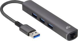 Bluecloud USB-A Hub with gigabit Ethernet, 4 ports