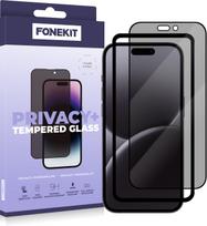 FoneKit Privacy+ Full Cover - armored glass, iPhone 16 Pro Max, black (934273)