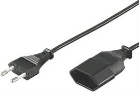 Fuj:tech Deltaco extension cable Schuko - IEC C7, 3 m, black (DEL-109AE)
