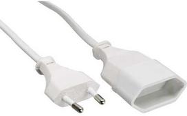 Fuj:tech InLine extension cable, Schuko to IEC C7, 2 m, white (16682W)