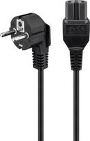Fuj:tech Goobay Type F, CEE 7/7 - C15 power cable with angled plug, 2 m, black (93277)