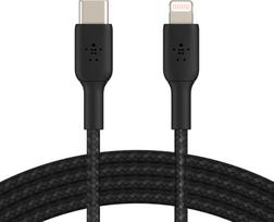 BELKIN BOOST CHARGE™ Lightning - USB-C Braided Cable, 1m, Black (CAA004BT1MBK)