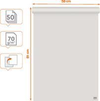 NOBO recycled flipchart paper, 58 x 81 cm, blank/square, 2 pads of 50 sheets, 70g/m² (1915660)