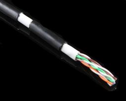 Fuj:tech With CAT6 U/UTP installation cable reel for outdoor use, 100 m, black (OU6100M)