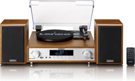 LENCO MC-160 turntable with speakers, walnut (MC-160WD)