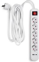 Fuj:tech Fuji:tech 7-piece extension cord, 5 m, white (KY-G305SC5M)