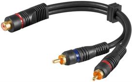 Goobay 2 x RCA male to RCA female Y-cable, 20 cm (52653)