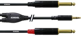 Cordial 3.5mm to 2 x 6.3mm audio cable, 1.5m (CFY1.5WPP-LONG)