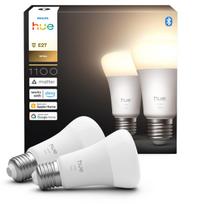 Philips Hue LED smart bulb, White, E27, 1100 lm, 2-pack (929003856102)