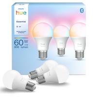 Philips Hue Essential smart bulb, White and color ambiance, E27, 806 lm, 3-pack (929004235407)