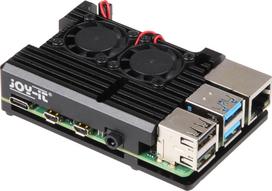 Raspberry Pi -aluminium case with fans, 4 B, black (RB-AlucaseP4+07FAN)