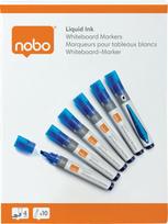 NOBO Liquid Ink whiteboard markers, chisel tip, blue, 10 pieces (1915383)