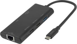 Deltaco 6-in-1 USB-C Hub, Black (USBC-HDMI31)
