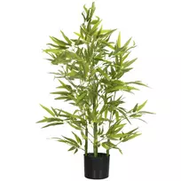 Dirbtinis bambukas, 5 stiebai, 504 lapai, tvirtas vazonas, 90 cm