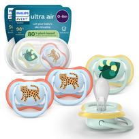 PHILIPS Avent Ultra Air, 0–6 months, 4 pack, light green/light blue (SCF087/19)