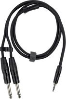 Fuj:tech 3.5 mm TRS male – 2 x 6.3 mm TS male audio cable, 2 m, black (3.5 mm TRS - 2 x 6.3 mm TS, 2 m)