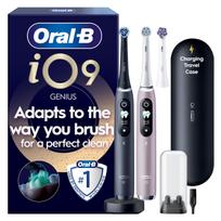 Oral-B iO9 electric toothbrush, black and pink + charging travel case (067997)