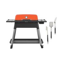 Everdure Furnace Gen III gas grill, orange, includes a premium grilling utensil set (FURNACEOEUTK)