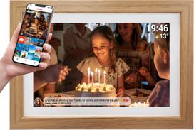 Denver Frameo PFF-1543LW 15.6” digital photo frame, light wood (PFF-1543LW)