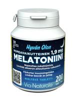 Via Naturale Fast-Acting Melatonin for a Feeling of Wellbeing 1.9 mg, 200 tablets (1247)