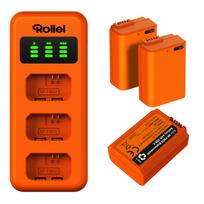 Rollei NP-FW50 3-pack battery and charger set (20088)
