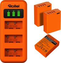Rollei NP-W126 3-pack battery and charger kit (20084)