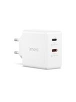 LENOVO Dual USB-C 65W GaN charger, white (G0A6065WEU)