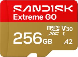 SANDISK 256GB Extreme GO UHS-I U3 V30 microSDXC memory card (SDSQXGN-256G-GN6MN)