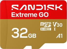 SANDISK 32GB Extreme GO UHS-I U3 V30 microSDHC memory card (SDSQXGN-032G-GN6MN)
