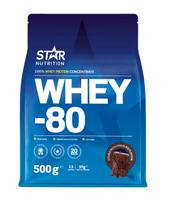 Star Nutrition Whey-80 Double Rich Chocolate protein powder, 500 g (1004705)