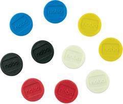 NOBO -magnets for whiteboard, 20 mm, assorted colors, 10 pcs (1901016)