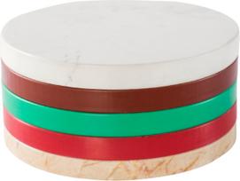 Valerie Objects Padėkliukai stiklinėms Circles, 21 cm, žemės spalvų, 5 vnt.