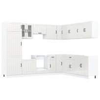 vidaXL Virtuvinių spintelių komplektas, 14 dalių, Lucca, balta