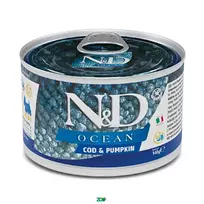N&D Ocean Dog Wet Cod&Pumpkin konservuotas pašaras suaugusiems šunims, menkė; 140g, 285g