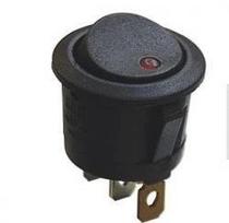 Svirties jungiklis – SMRS101-6LDR – 20A/12V DC – apvalus – ON-OF – juodas – raudonas LED