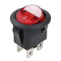 Rotoriaus jungiklis - SMRS201R - 6A/250V - dvigubas - apvalus - ĮJUNGTA/IŠJUNGTA - raudonas