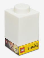 LEGO - Lego Ikonisk, Silikoneklods 1000% Med Led-Lys Hvid - Stalinė lempa - Balta