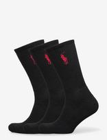 Polo Ralph Lauren - Big Pony Crew Sock 3-Pack - Įprastos kojinės - Juoda