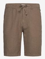 Lindbergh - Linen Blend Herringbone Short - Laisvalaiko marškiniai - Ruda