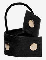 Corinne - Leather Band Short Bendable Rivets - Plaukų gumytė - Juoda