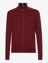 Tommy Hilfiger - Pima Org Ctn Cashmere Zip Thru - Megztinis su užtrauktuku - Burgundiška splava