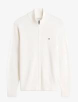 Tommy Hilfiger - Pima Org Ctn Cashmere Zip Thru - Megztinis su užtrauktuku - Kreminė spalva