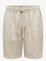 ONLY & SONS - Onstel Visc Lin Shorts 0075 Cs - Laisvalaiko marškiniai - Kreminė spalva