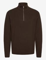 Lindbergh - Half Zip Rib Knit - Megztinis su užtrauktuku - Ruda