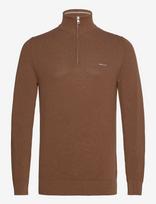 Gant - Cotton Pique Half Zip - Megztinis su užtrauktuku - Ruda
