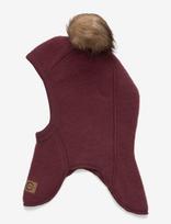 Mikk-line - Wool Fullface W. Pom Pom - Balaklava - Burgundiška splava