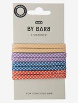 By Barb - Hair Ties Squared Pattern Multicoloured 8-Pack, Recycled Material - Plaukų gumytė - Marga / raštuota