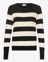 Kaffe - Kalizza Striped Knit Pullover - Megztinis - Juoda